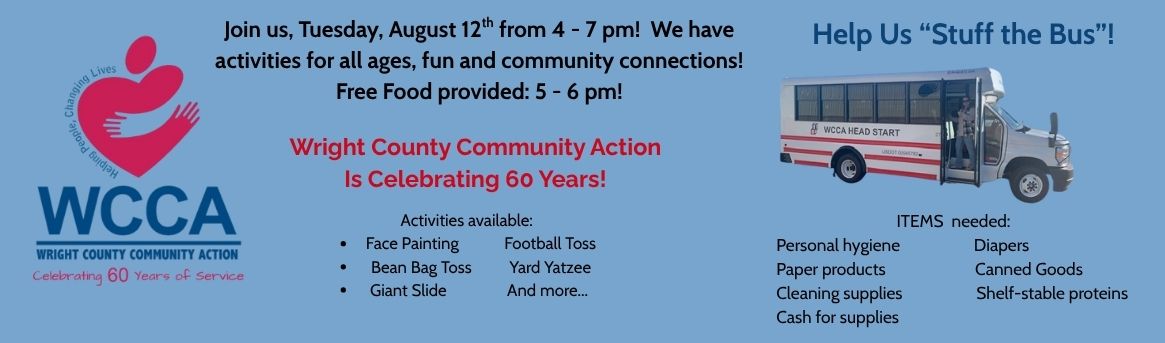 WCCA is celebrating 60 years on Tuesday, August 12th from 4 - 7 pm!